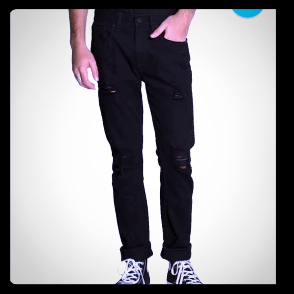 NWT RSQ Seattle Skinny Black Distressed Jeans: 32 - Picture 1 of 8